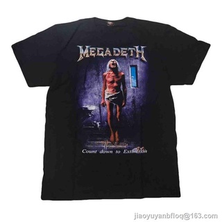 ผ้าฝ้าย 100% เสื้อวง Megadeth rock T-shirt เสื้อวงร็อค Megadeth เสื้อยืดวงร็อค oversize S-3XL