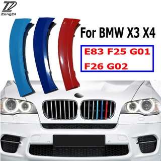 กระจังหน้ารถยนต์ m - กระจังหน้า 3 ชิ้นสำหรับ BMW X3 E83 F25 G01 X4 F26 G02 2003-2020