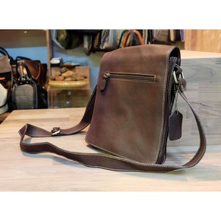 Leather Bag code : LB015 กระเป๋าหนังสะพายข้าง สีน้ำตาลเข้ม