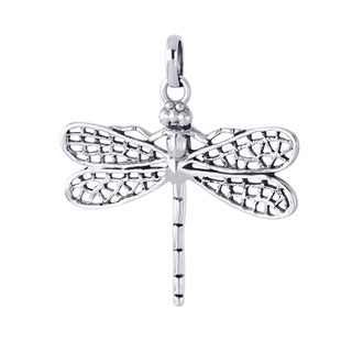 SILVER THAI   Dragonfly pendant sterling silver oxidized จี้รูปแมลงปอเงินแท้925