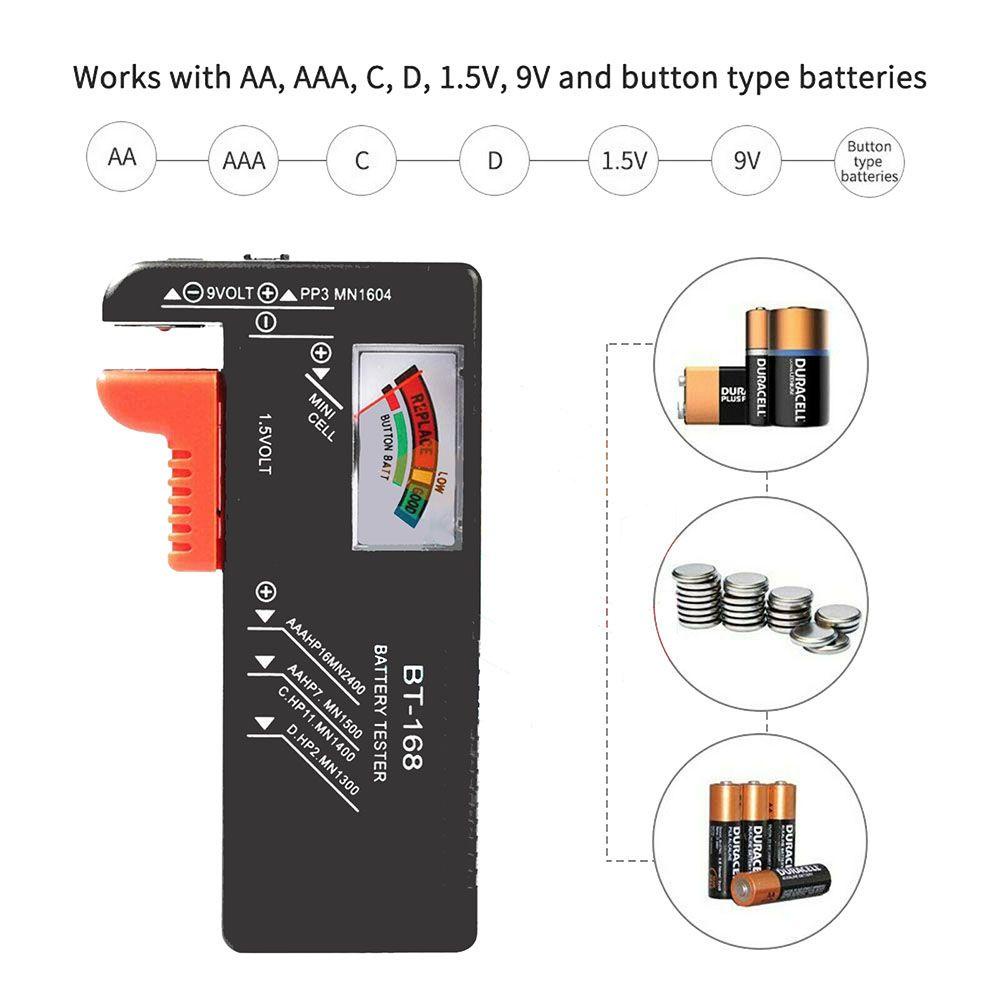 YNATURAL AAACD9V1.5V Battery Volt Tester Button Cell Voltage Checker ...