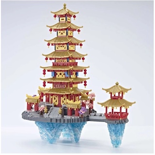 ชุดตัวตัวต่อนาโนไมโครบล็อค xks NO. YZ86 จำนวน 5146 PCS  สถาปัตยกรรมจีนโบราณ Penglai Pavilion Tower Palace Cloud 3D