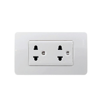 ว๊าว🍟 SCHNEIDER ชุดเต้ารับคู่ 3 ขาและหน้ากาก รุ่น S13426UEST2MP สีขาว Electrical Plugs, Adapters &amp; Splitters