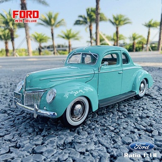 โมเดลรถ 1:18 1939 Ford Deluxe Coupe [Maisto] สีฟ้า