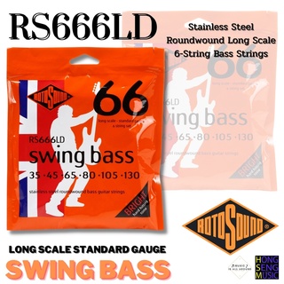 สายกีตาร์เบส Rotosound 6 สาย ขนาด 35/130 Swing Bass Stainless Roundwound รุ่น RS666LD (Made in England)