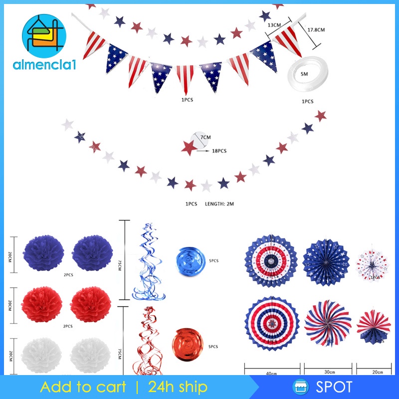 [ALMENCLA1] Independence Day Patriotic 4th of July Decor -American Flag ...