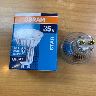 หลอดPAR16 230V GU10 สว่าง 35 วัตต์ 36องศา 2,800Kwarm whiteแสงเหลือง OSRAM หรี่ไฟได้