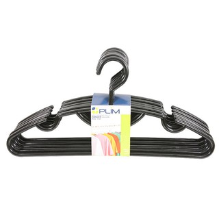 ไม้แขวนเสื้อ ตากผ้า ไม้แขวน ไม้แขวนเสื้อ H022-B ดำ PLIM (1X6) CLOTHES HANGER H022-B BLACK PLIM (1X6)