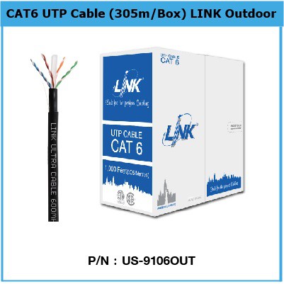 CAT6 UTP Cable (305m/Box) LINK (US-9106OUT) Outdoor - icocomputer ...