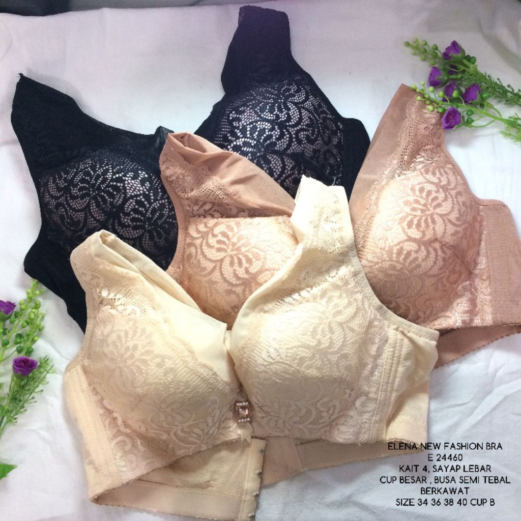 เอเลน่า แฟชั่น Bra E 24460 Cup B ขนาดใหญ่ - ขนาด 34B-40B - Bra Cup B หนาโฟมลวดคุณภาพดีที่สุด E