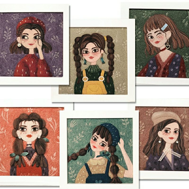 ชุดอุปกรณ์ทำงานเฟลท์ พร้อมกรอบรูป ( Needle Felting Kit )