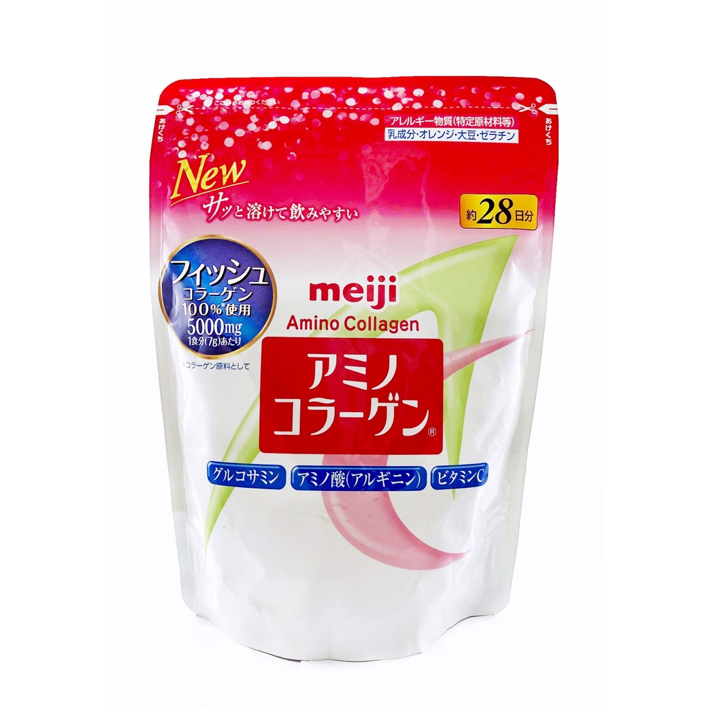 Meiji Amino collagen เมจิ อะมิโน คอลลาเจน 5000mg แบบรีฟิล ทานได้ 28 วัน
