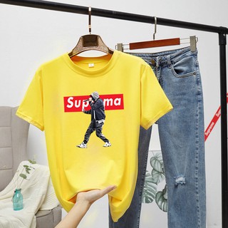 เสื้อทีเชิร์ตขายดี เสื้อยืดคอกลมแฟชั่นunisex เสื้อยอดฮิตลายsupreme เสื้อแขนสั้น เสื่อคู่รักเสื้อแขนสั้น