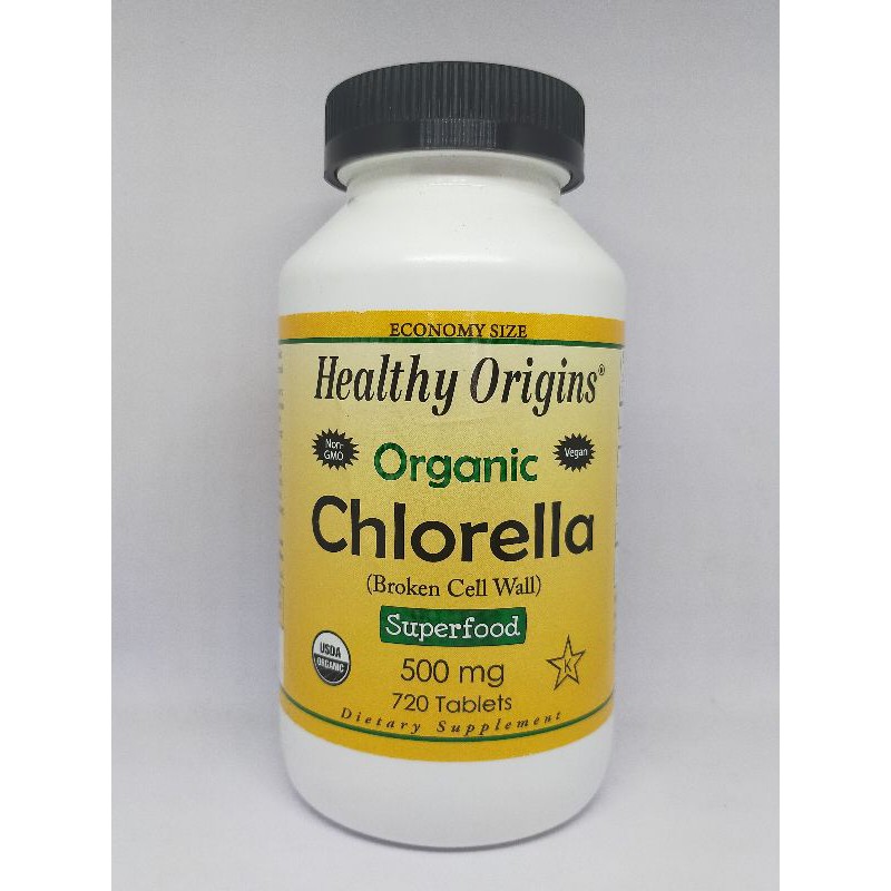 สาหร่ายคอลเรลล่า Healthy Origins Organic Chlorella Superfood 500 mg. - 720 Tablets