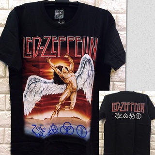 [100% Cotton] Cod เสื้อยืดลําลอง แขนสั้น พิมพ์ลายวงร็อค Led Zeppelin สีดํา พลัสไซซ์ XS-3XL ของขวัญวันเกิด สําหรับผู้ชาย