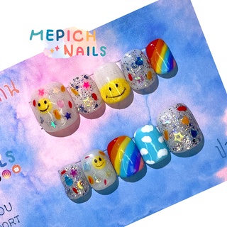 [ MEPICHNAILS ] เล็บเจลปลอมแท้ 💯 % (ฟรีกาว+ตะไบ+ไม้ส้ม)