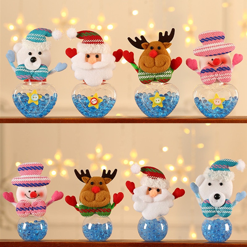 Cute Christmas Candy Storage Jar Small Xmas Decor Party Decor Creative Xmas Food Storage Container G
