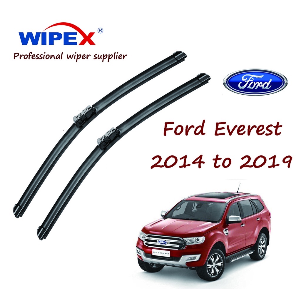 Ford Everest 16and24inch ชุดใบปัดน้ําฝนด้านหน้าแบน/คู่สําหรับ 2014 ถึง 2019 ปี Car Window banana Wiper จาก wipex