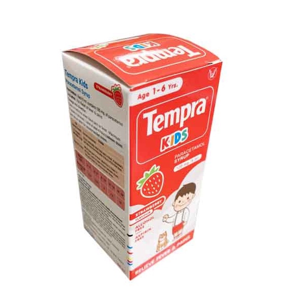 เทมปร้าคิดส์พาราน้ำลดไข้รสสตอเบอรี่ 60มล. (Tempra KIDS STRAWBERRY)