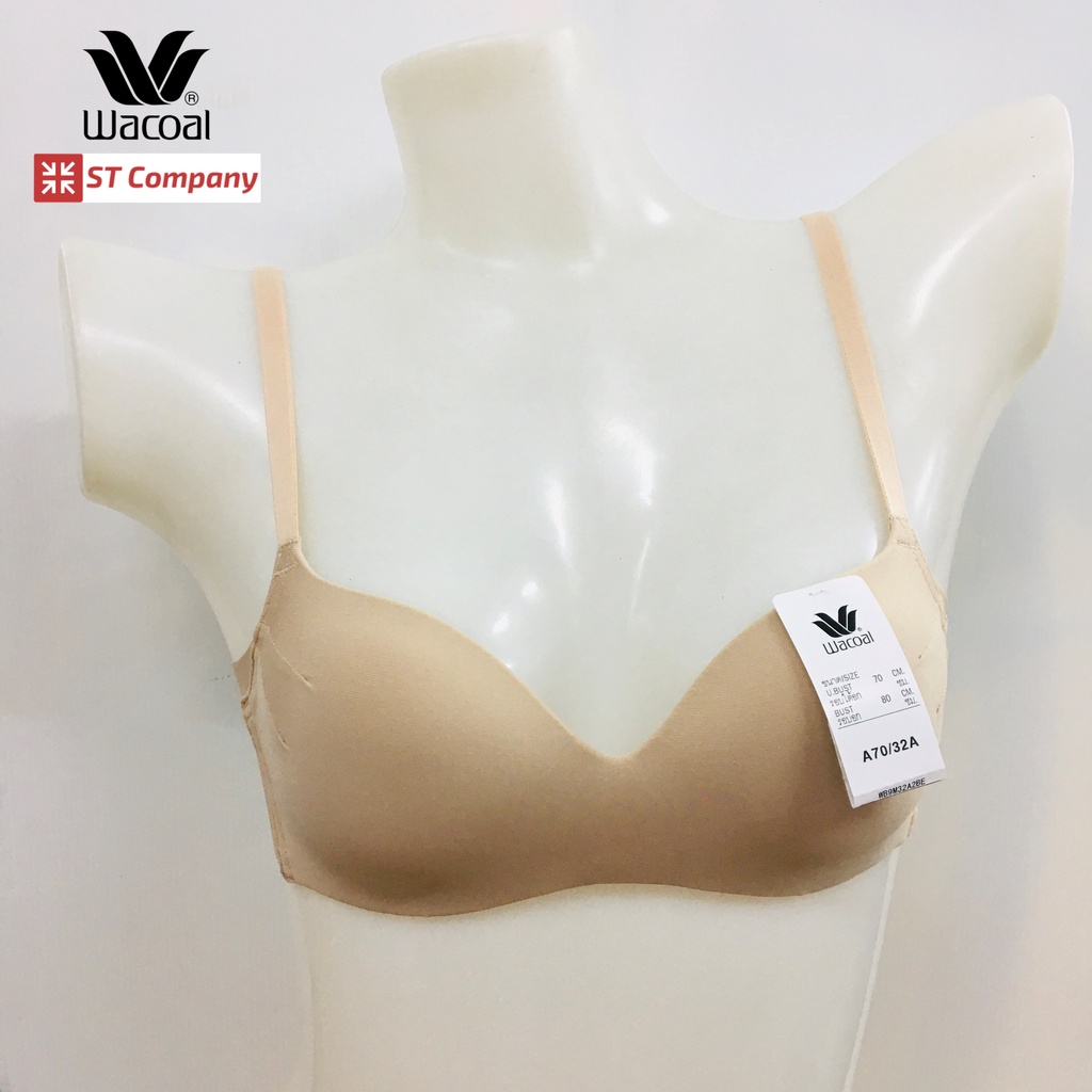 Wacoal Basic Bra เสื้อชั้นใน สีเบจ (Biege) รุ่น WB9M32 บราไร้โครง ยกทรงไม่มีโครง เสริมฟองบาง ตะขอ 3 