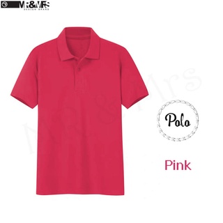 เสื้อโปโล เสื้อคอปกชาย/หญิง แขนสั้น POLO ผ้าCOTTON มีกระเป๋าหน้า (สีบานเย็น) HONEY BIRD