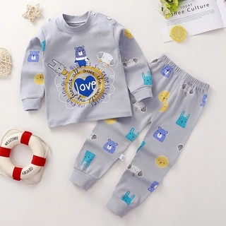 ชุดนอนเด็ก ชุดนอนเด็กเล็ก แขนยาว ขายาว P1 Set #2 น่ารัก อายุ 6 เดือน - 2ปี children toddler pajamas 6m - 2years