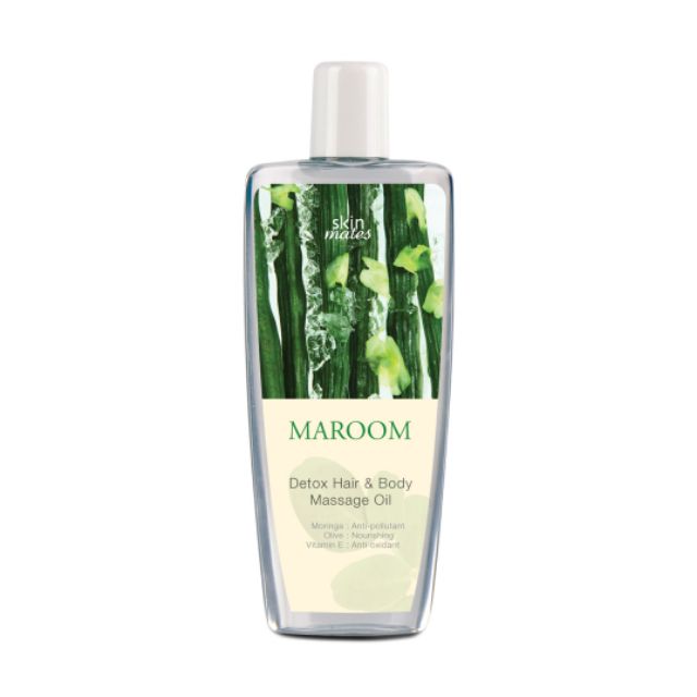SK3046 น้ำมันนวดมะรุม Skin Mates Maroom Detox Hair &amp; Body Massage Oilขนาด 120 ml.