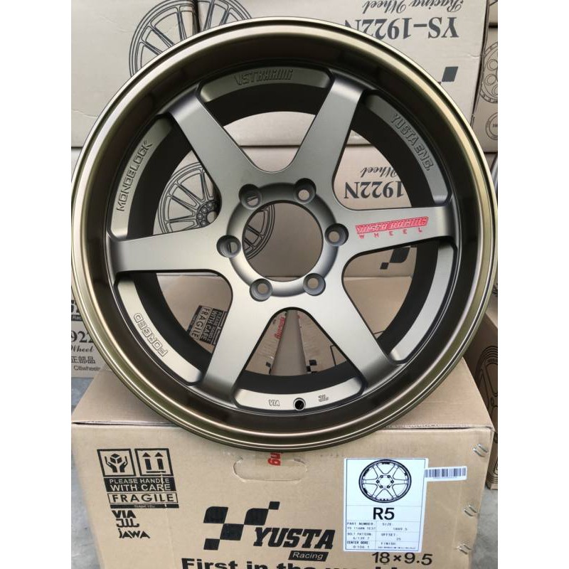 ล้อแม็กใหม่ TE37 หยอดแดง ก้านตรง งานYUSTA - ขอบ18  นิ้ว ( 18 x 6 รู ) - หน้ากว้าง 9.5 x  10.5