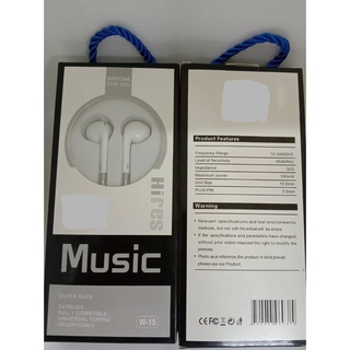 Music Earphones Super Sass หูฟังเสียงดี ราคาสุดคุ้ม เบสหนักเบสแน่น ช่องเสียบแจ็ค 3.5มม