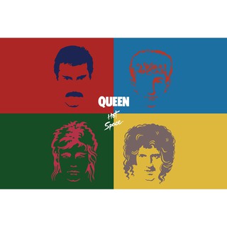 โปสเตอร์ วง ควีน Queen Freddie Mercury เฟรดดี เมอร์คูรี วงร็อก Rock Music Band Poster รูปภาพ ภาพถ่าย โปสเตอร์วงดนตรี