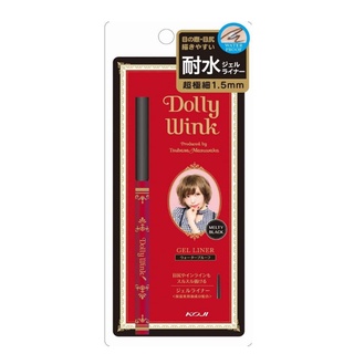 KOJI DOLLY WINK เจล ไลเนอร์ ดอลลี่ วิงก์ กันน้ำ สูตรสควาเลน น้ำมันเมล็ดแมคคาเดเมีย น้ำมันเมล็ดโจโจ้บา สีดำ เมลตี้ แบล็ค