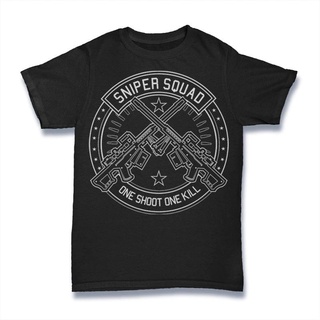 เสื้อยืดลําลอง ผ้าฝ้าย 100% พิมพ์ลาย Sniper Squad One Shot One Kill Soldier War สําหรับผู้ชาย 2022