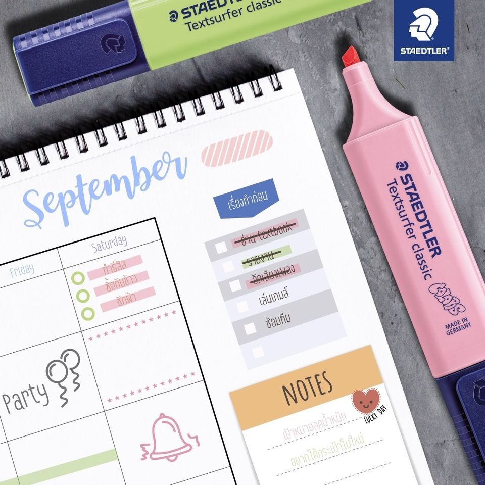 STAEDTLER ปากกาเน้นข้อความ เส้น 15 mm ปากกาไฮไลท์ รูปที่ 3