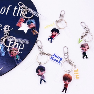 บีทีเอส BTS TINYTAN Keychain JK,V,Jimin,RM,jhope,SUGA,JIN Acrylic Fashion Pendant