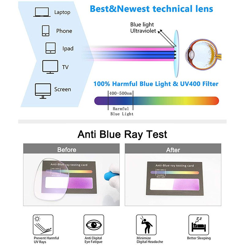 Fashion Photochromic Anti Radiation Eyeglasses For Women Men Sun ...