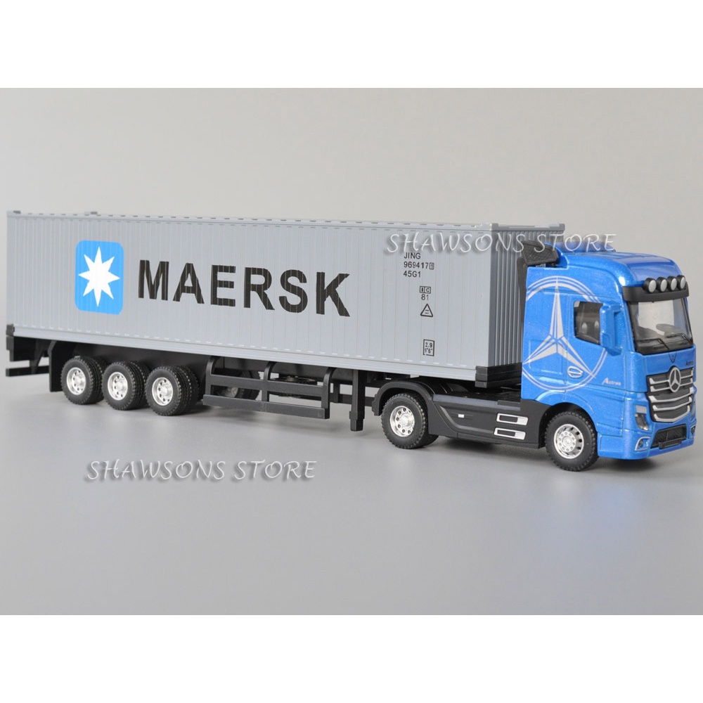 1:50 Scale Diecast Vehicle Model Benz Actros Tractor Container Truck พร้อมเสียง และไฟ ของเล่นสําหรับ