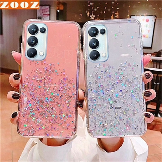 OPPO Reno6 Z Reno5 F (5G) Reno4 Reno3 Pro (4G) Reno 6Z 6 6Pro 5F 5 4 4Pro 3 3 Pro 5G Bling Glitter Star Silicone Case Luxury Foil Powder Soft Cover Crystal Protective Flexible Shine Phone Casing