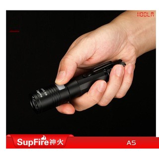 ไฟฉายสว่างมาก SupFire A5 ความสว่าง 300 Lumens ปรับได้ 5 ชาร์จไฟเร็ว กันน้ำ กันฝนได้ ส่องสว่างได้ไกล 300เมตร