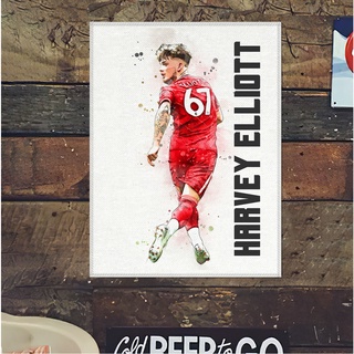 โปสเตอร์ ผ้าแคนวาส Harvey Elliott Liverpool ฮาร์วีย์ เอลเลียตต์ นักเตะ ลิเวอร์พูล ภาพวาด ศิลปะ นักบอล นักฟุตบอล