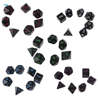 Pri ลูกเต๋าเรซิ่น หลายเหลี่ยม ตัวเลข สําหรับ DND RPG MTG Dials Desktop Desk Board Game Dice 7 ชิ้น