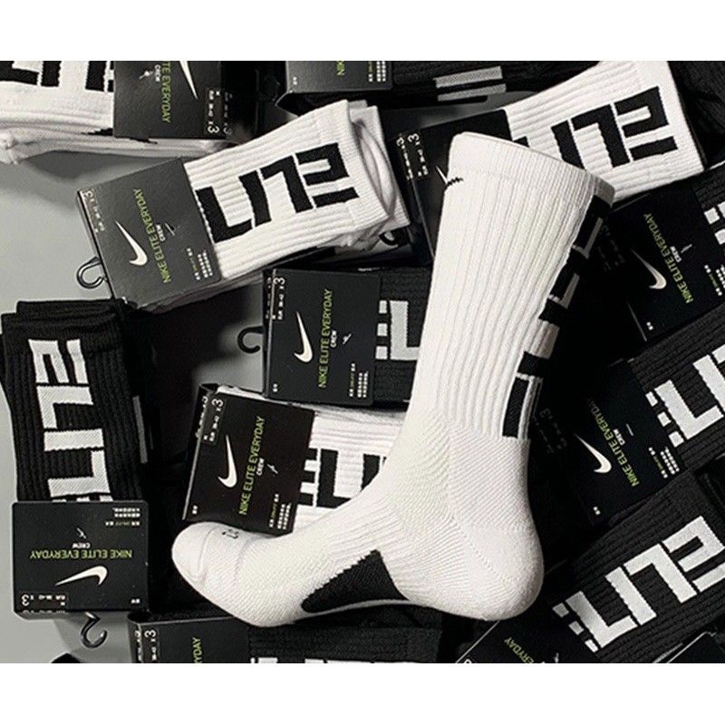 ถุงเท้าบาสเก็ตบอล ครึ่งแข้ง ถุงเท้าปักลายELITE  ความยาวครึ่งแข้ง สินค้าพร้อมส่งจากไทย มือ1คุณภาพทนทานพร้อมส่ง