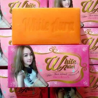 สบู่ไวท์ออร่า สารสกัดจากแครอทแท้ (White aura miracle carrot soap) 160g.