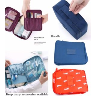 Mult Pouch Handle กระเป๋าเก็บของใช้เดินทาง ใส่สบู่ , ชุดแปรงสีฟัน,ครีม,น้ำหอม แบบซิปรูด