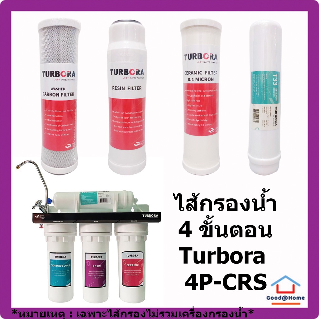 ชุดรวมไส้กรองน้ำใช้ Turbora 2 ขั้นตอน สำหรับเครื่อง Big Blue BB10-CR Water Filter Water Purifier ไส้กรองน้ำใช้