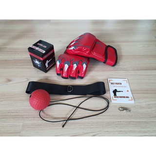 "สินค้าพร้อมส่ง" ใหม่ล่าสุด New Boxing Reflex Ball, Decompression Boxing Ball  ชุดลูกบอลซ้อมมวยพร้อมนวม MMA Gloves