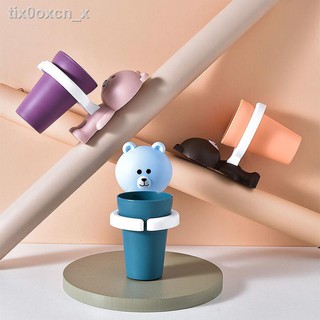 ▦ถ้วยน้ำยาบ้วนปากลายการ์ตูนน่ารักที่สร้างสรรค์ ถ้วยแปรงสีฟันสำหรับเด็ก ที่วางแก้ว ถ้วยล้างเด็ก สติ๊กเกอร์ติดผนังไม่มีรอย
