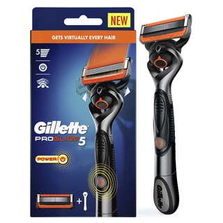 Gillette Fusion ProGlide 5 Power Mens Razor มีดโกนระบบสั่นรุ่นพิเศษ 5 ใบมีดหมุนได้รอบด้านสินค้านำเข้าจากออสเตรเลีย