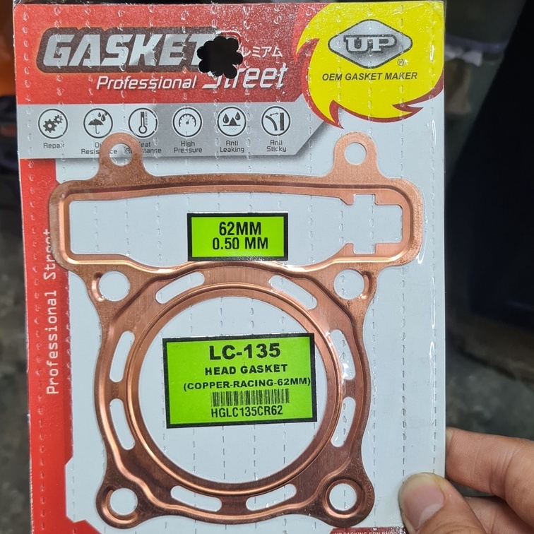 YAMAHA 135LC LC135 Y15ZR FZ150 HEAD GASKET RACING 57MM 60MM 62MM 63MM 65MM 68MM COPPER (UP) < ZSMOTO
