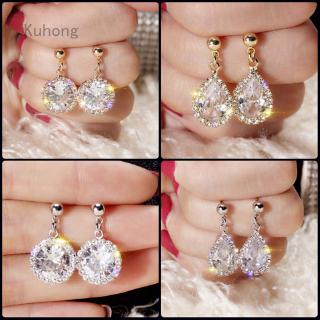 เครื่องประดับสตรีต่างหูห้อยจี้หยดน้ํา rhinestone charm