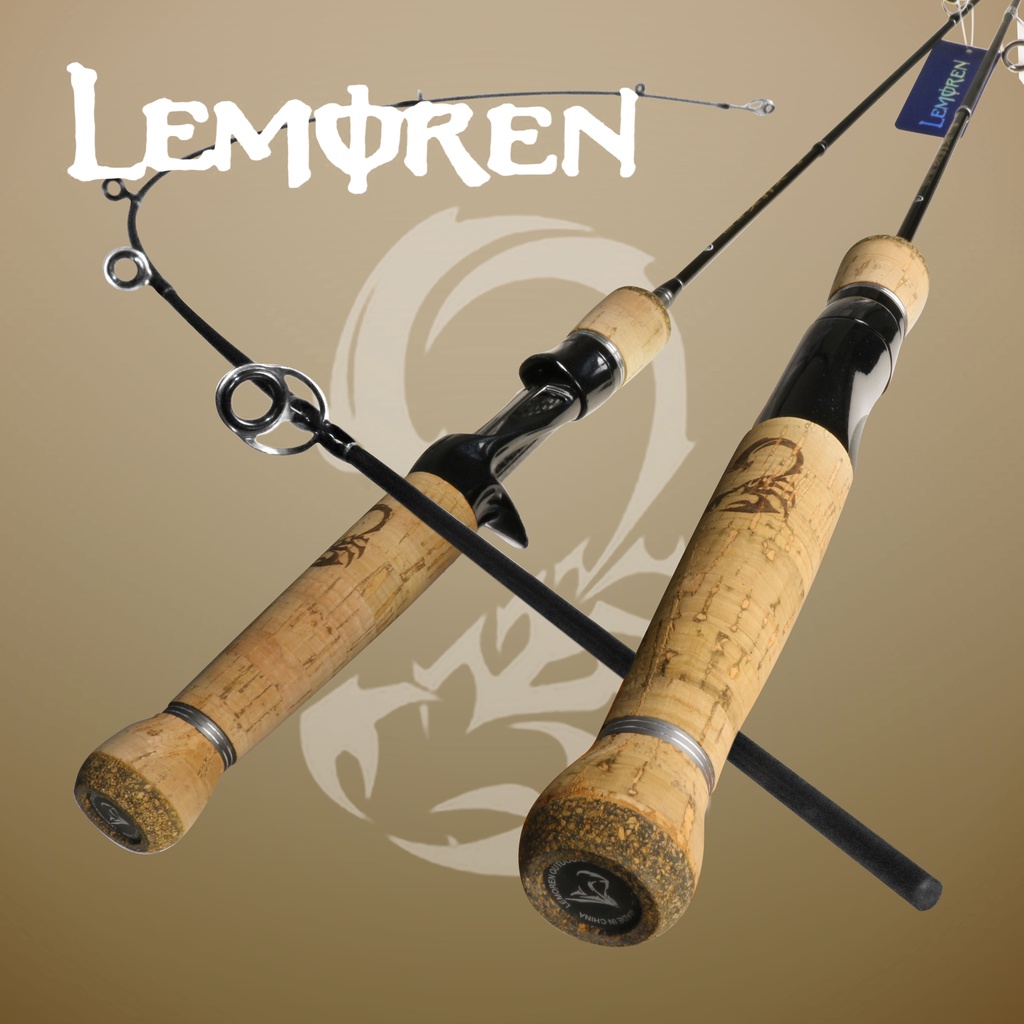 LEMOREN คันตีเหยื่อปลอมน้ำหนักเบา 1.37 ม./1.5 ม./1.68 ม./1.8 ม. 2-6เบส แบบพกพา UL ยืดหยุ่น สําหรับตกปลา คันสปิน คันเบส